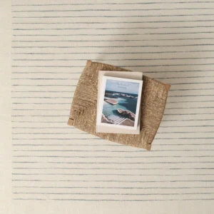Fading Stripe Frame Cream, Blue EERUG1001197 | 50% OFF