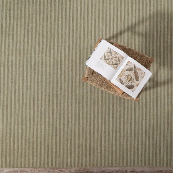 Sale Rug Collection | Space Dyed Stripe Flatweave Lichen & Olive
