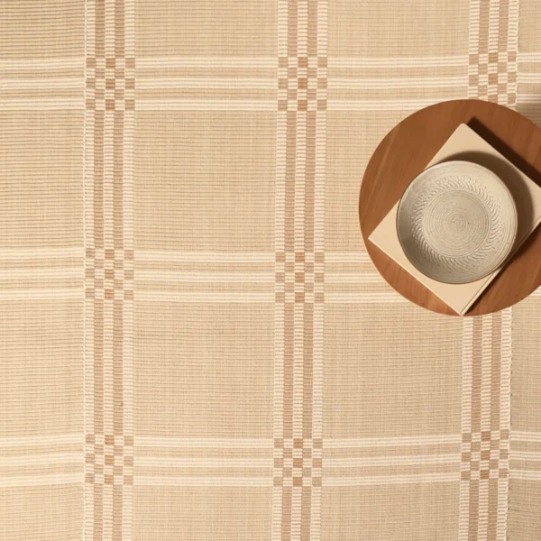 Huck Grid Sand Strie, Cream Strie, Golden Tan EERUG1000608 | 70% OFF