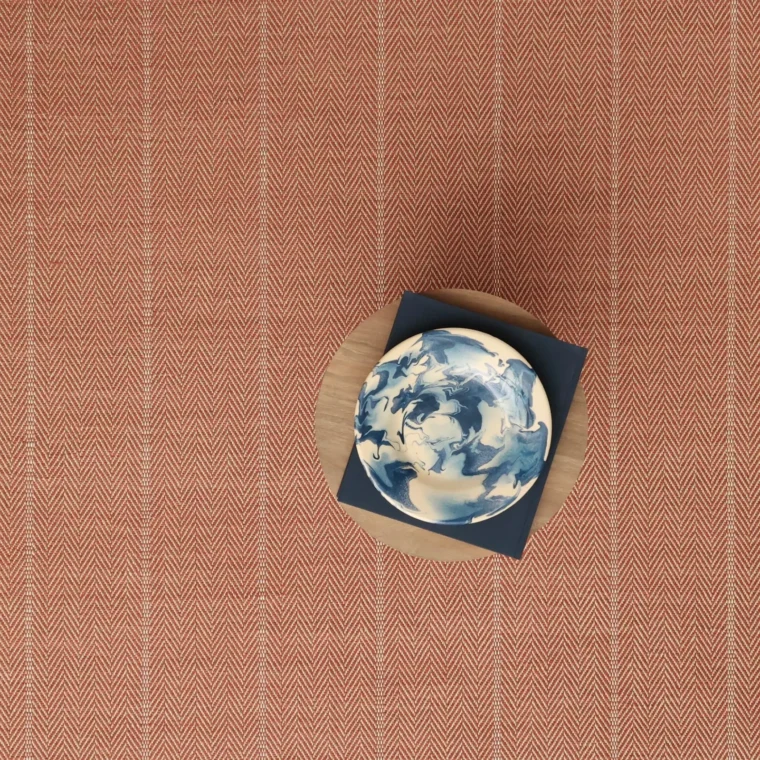 Teff Pinstripe Reverse Twill Rusty Red Styled 4