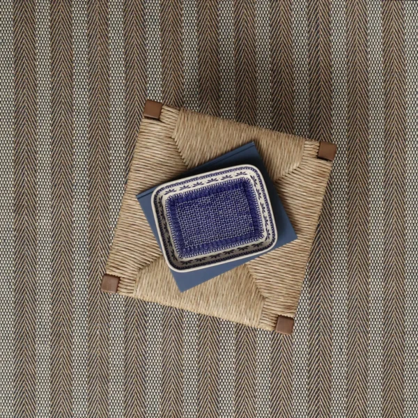 Strie Heavy Twill Basket Deep Blue EERUG1000353 | 70% OFF
