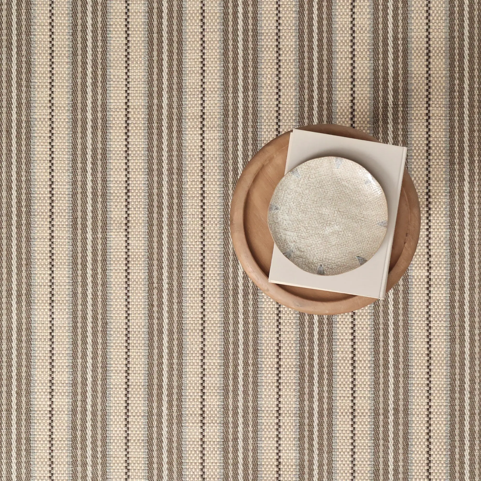 Twill Basket Stripe Chocolate, Blue EERUG1001471-2