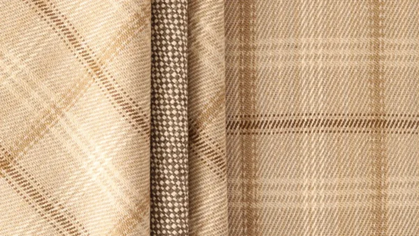 Linen Twill Hutton Plaid Soft Brown EERUG61749 | 70% OFF