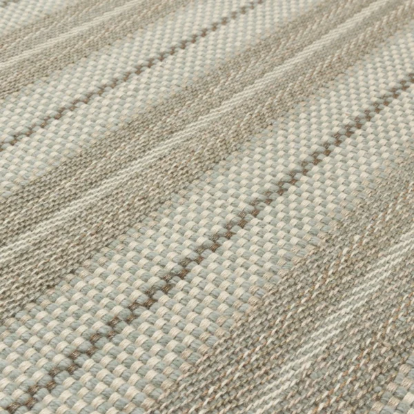 Sale Rug Collection | Teff Twill Basket Stripe Pewter, Powder Blue