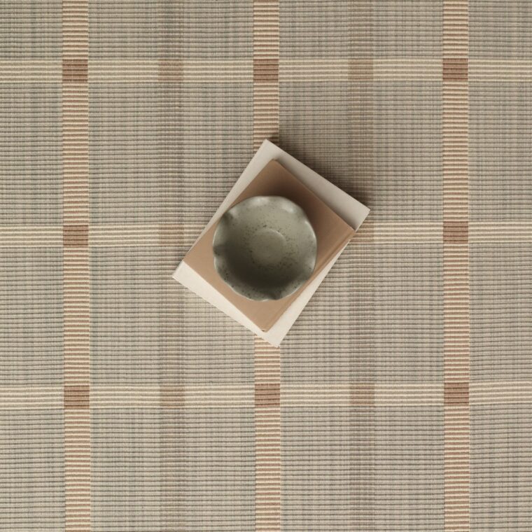 Belden Woodside Floating Checks Tan, Seafoam Styled 12