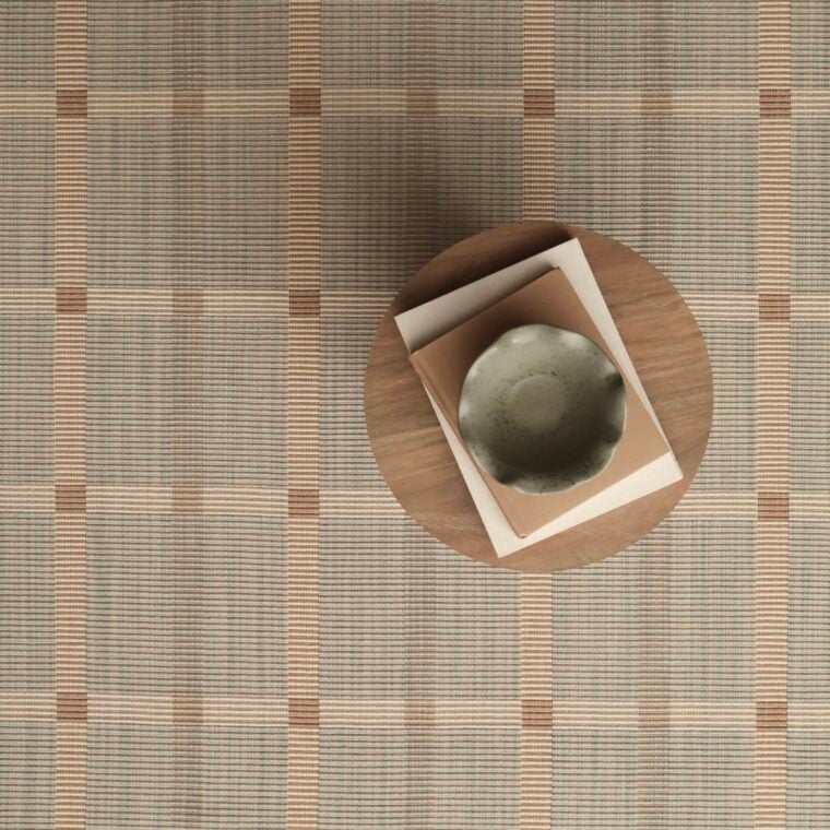 Belden Woodside Floating Checks Tan, Seafoam Styled 6