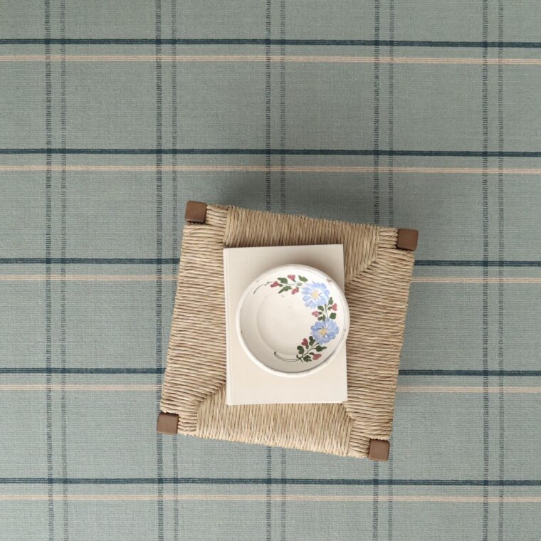 ECloth Dartford Plaid Flatweave Mauve & Teal Styled 4