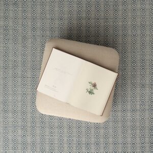 Sale Rug Collection | Teff Overshot Blue Strie, Cream