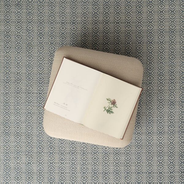 Overshot Blue Strie, Cream EERUG1000800