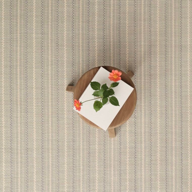 Teff Twill Basket Stripe Lake Como, Pale Opal Quick Ship Styled 11