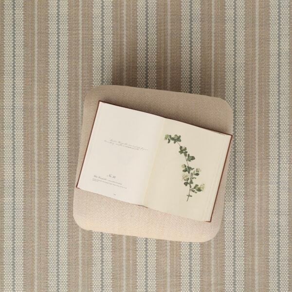 Sale Rug Collection | Teff Twill Basket Stripe Cloud Blue