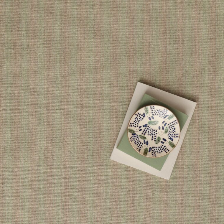 ECloth Cottage Stripe Flatweave Straw & Lichen Styled 23