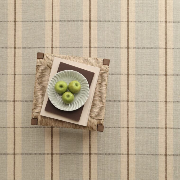 ECloth Ross Plaid Flatweave Grey Blue, Chocolate Styled 1