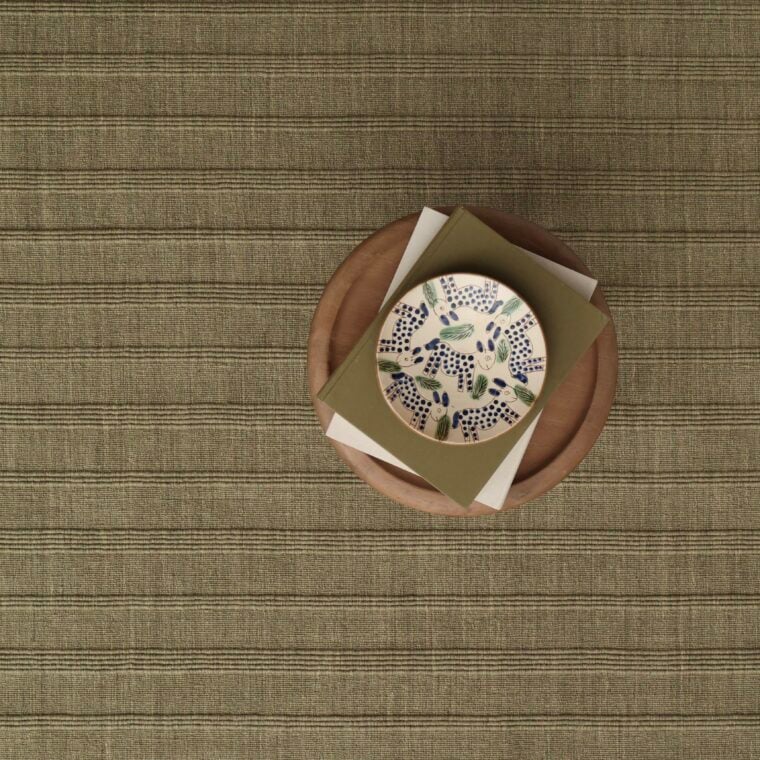 ECloth Strie Flatweave with Ribs Olive Styled 2