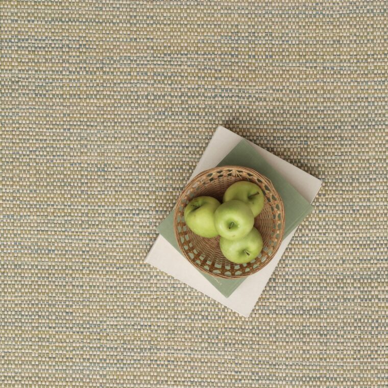 Teff Basket Weave Spring Green, Turquoise Runner Styled 10