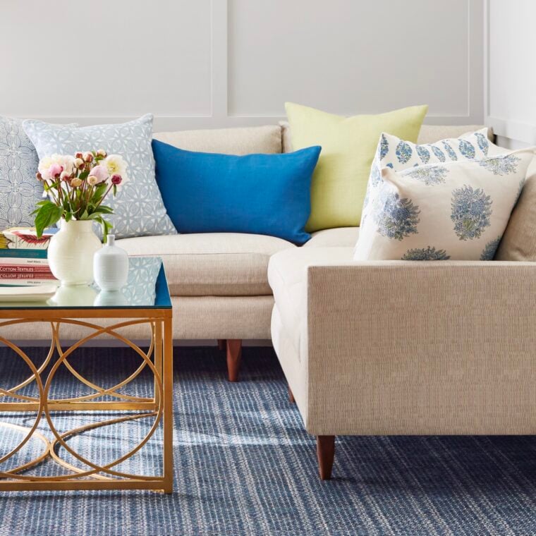 Sophie Sofa, Indian Rose, Ava Pillows, Teff Lace Rug