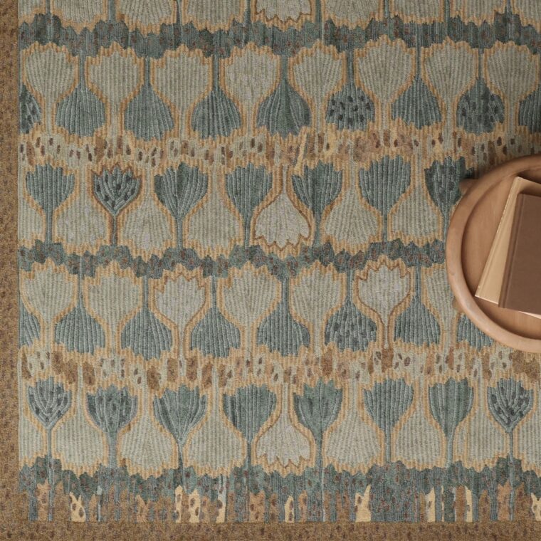 Tufted Marta's Flowers Dark Forest, Saddle Styled 47