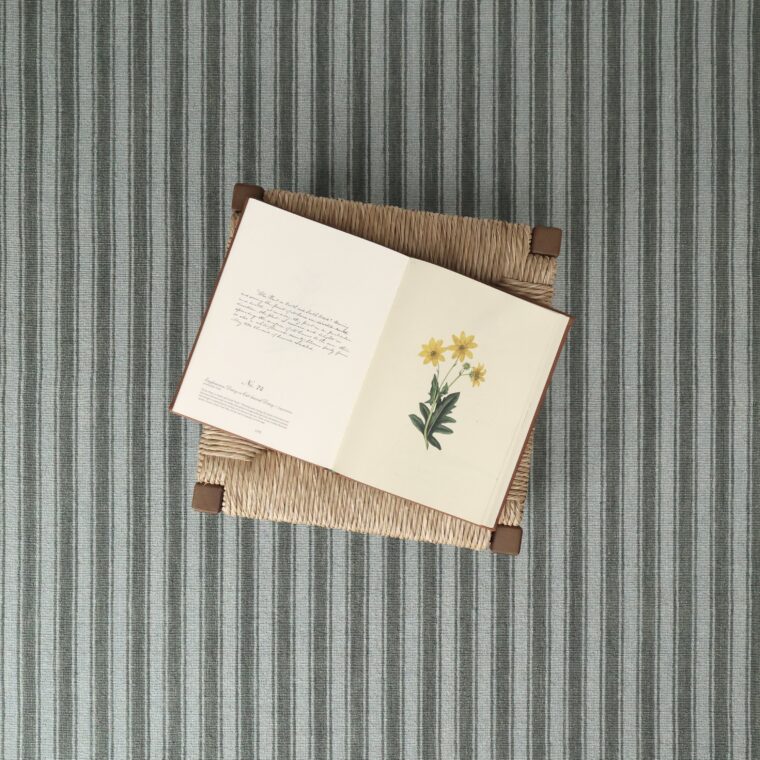 ECloth Cottage Stripe Flatweave Dark Forest & Lake Como Styled 4