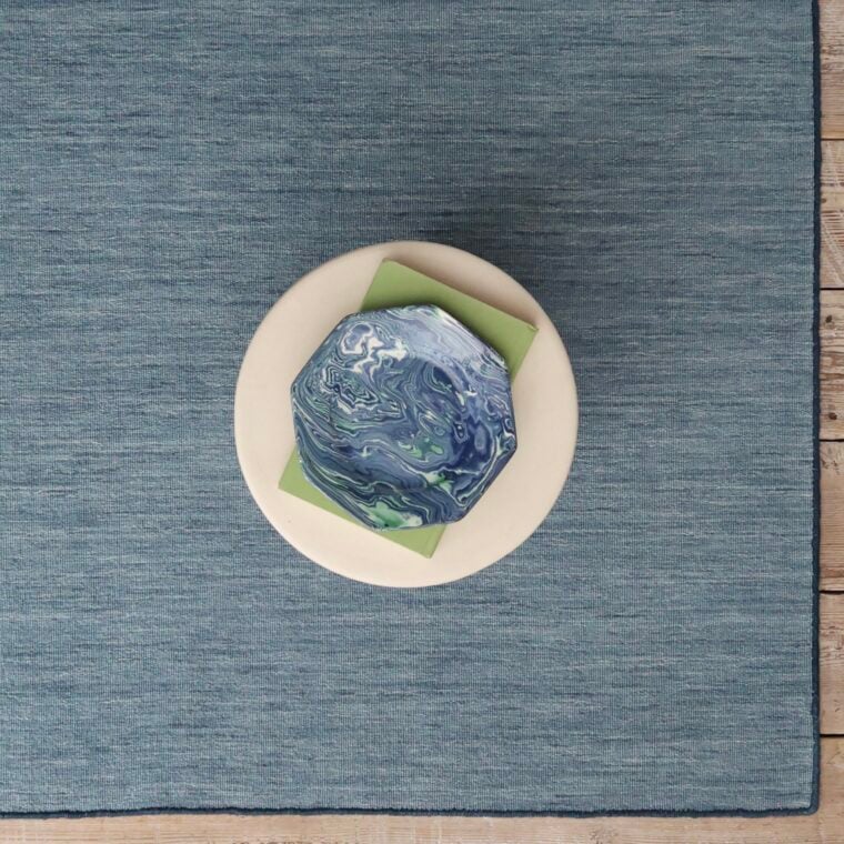 ECloth Strie Flatweave with Contrast Whipstitch Fjord Blue & Deep Indigo Styled 18