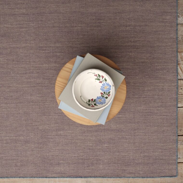 ECloth Strie Flatweave with Contrast Whipstitch Rapberry & Fjord Blue Styled 4