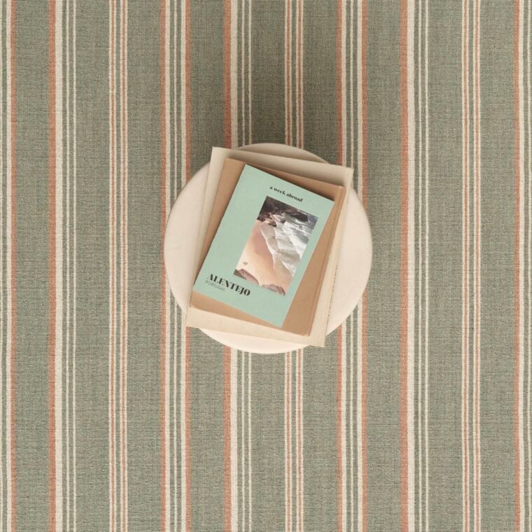 ECloth Marion Stripe Celadon, Blush Styled 8