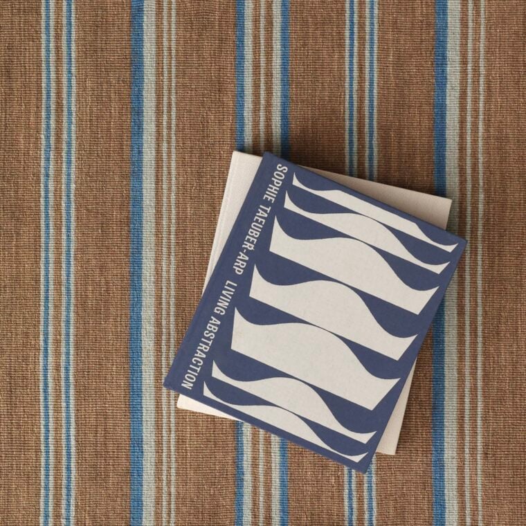 ECloth Marion Stripe Flatweave Brown, Blue Styled 2