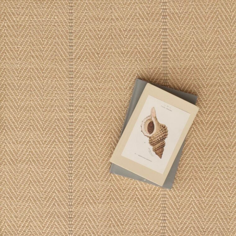 Teff Pinstripe Reverse Twill Almond Strie, Aquamarine Styled 2