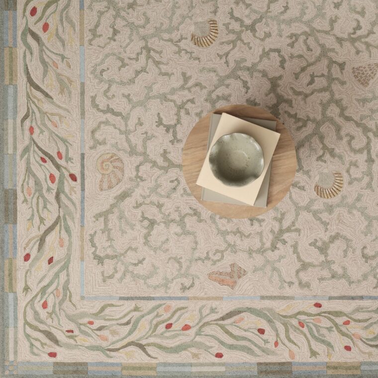 Tufted Sea Shells Aqua Styled 36