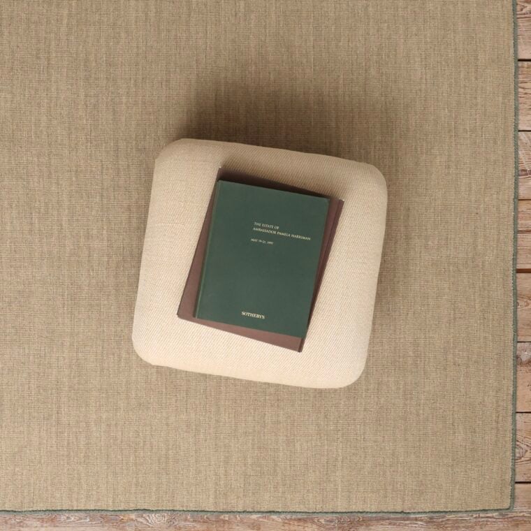 ECloth Strie Flatweave with Contrast Whipstich Flax & Dark Forest Styled 1