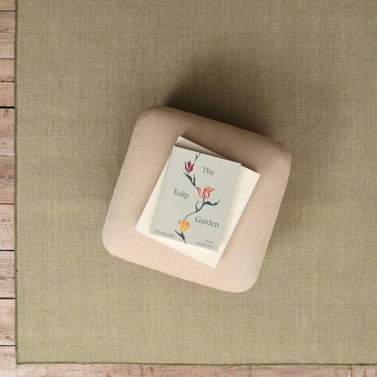 ECloth Strie Flatweave with Contrast Whipstitch Lichen & Pine Styled 26