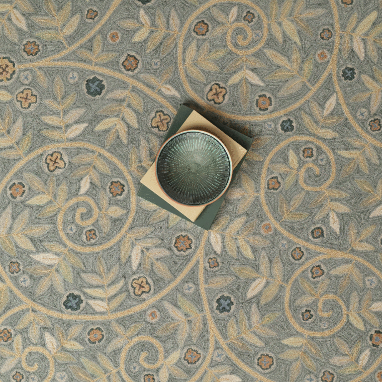 Tufted Viennese Waltz Brown, Teal Styled 20