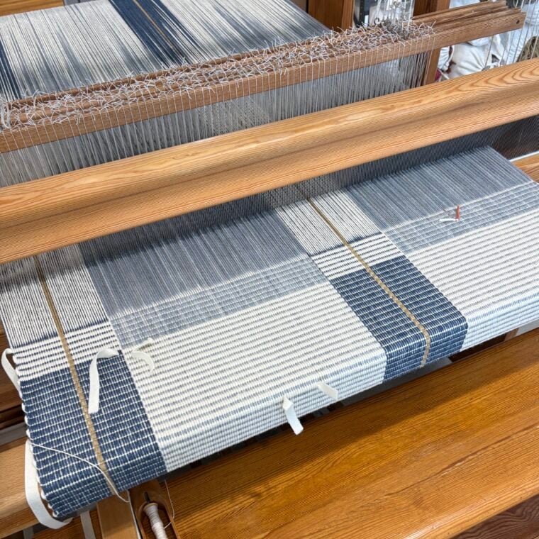 MS Contessa Grid Grey Blue Strie, Umber On Loom 1