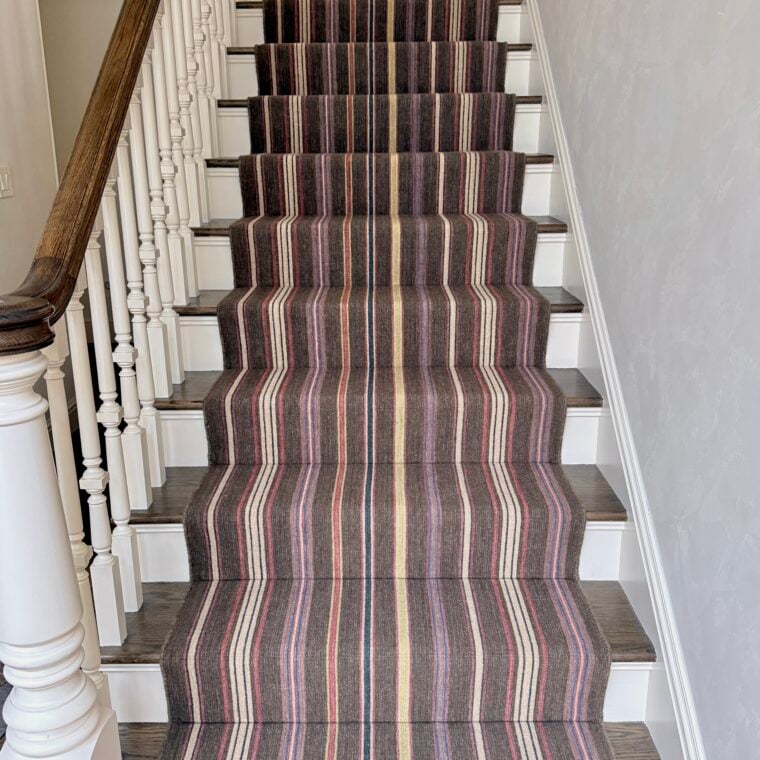 ECloth Shaman Stripe Flatweave Brown, Tan Quick Ship Stair Runner & Landing 4