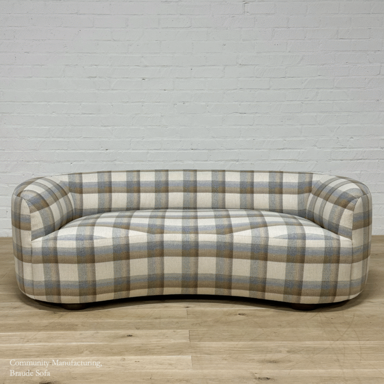 Fabric Plaid Beige EE1734-H6 - Community Manufacturing, Braude Sofa 1 with credits