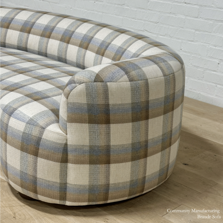Fabric Plaid Beige EE1734-H6 - Community Manufacturing, Braude Sofa 2 with credits