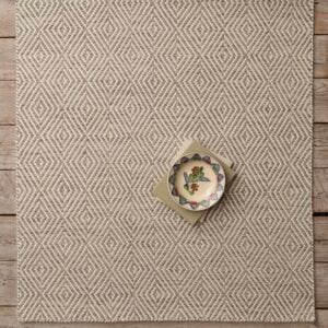 Split Diamond Fleece, Cream EERUG1001935